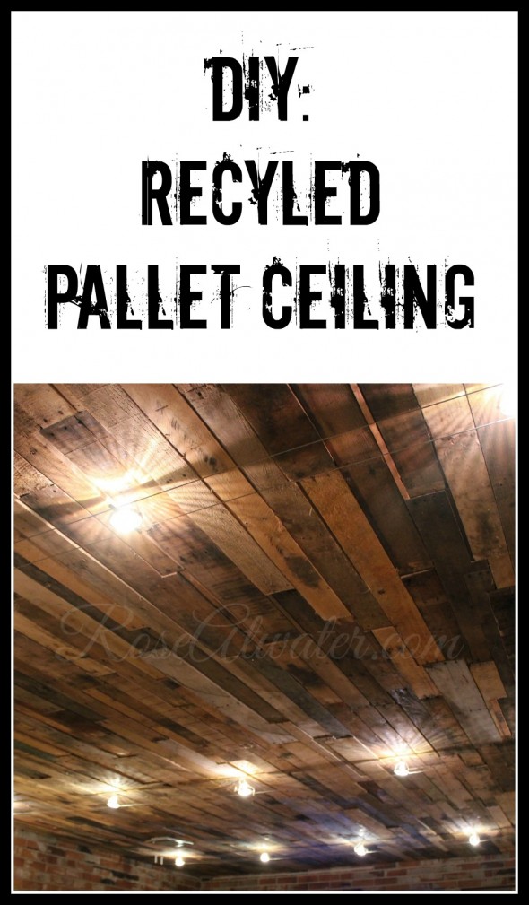 DIY Recycled Pallet Ceiling