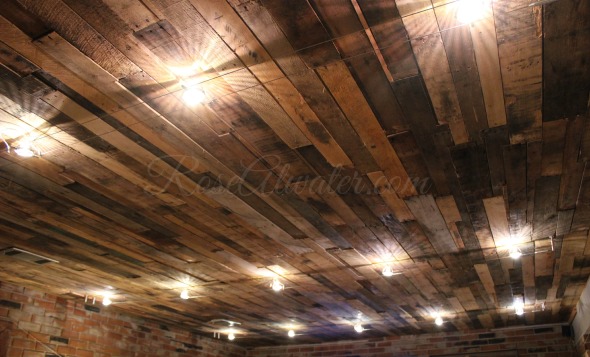Pallet Ceiling with Industrial Lighting
